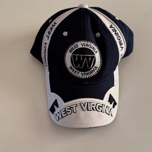 WEST VIRGINIA MOUNTAINEERS BASEBALL HAT CAP ADJUSTABLE HUNTER Black/ white 3D - Picture 2 of 6